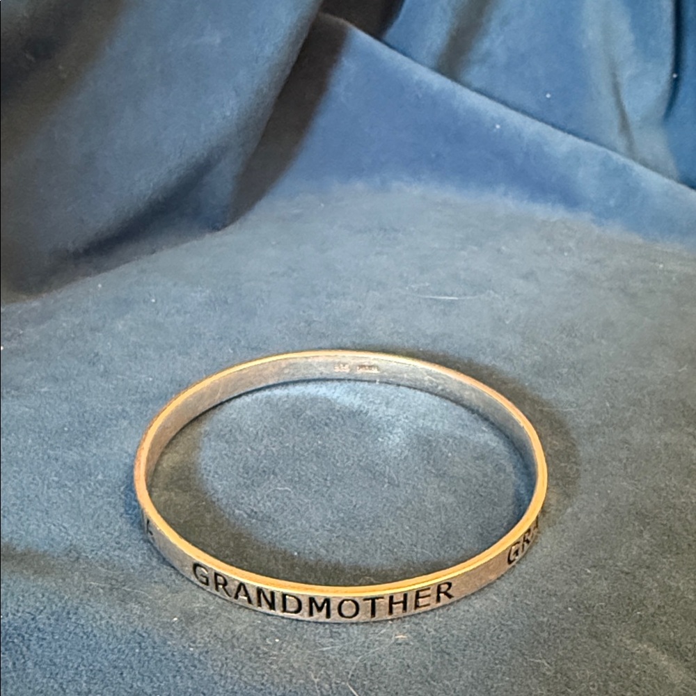 Sterling silver Grandmother Bangle Bracelet 6”